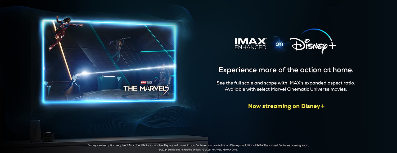 Marvel. Time Stream The Marvels | Now Streaming in IMAX Enhanced on Disney+